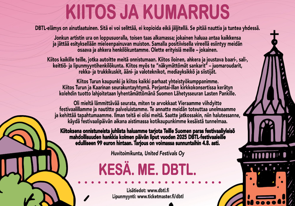 Kiitos ja kumarrus!