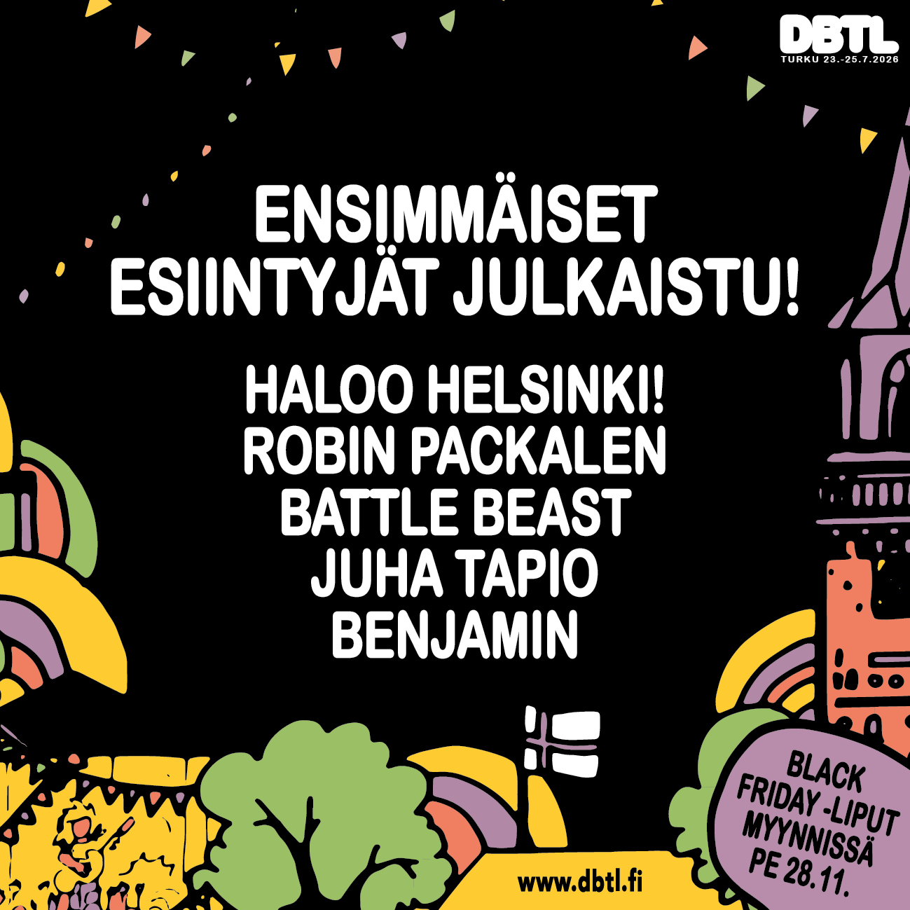 Ensimmäiset DBTL 2026 -festivaalien esiintyjät on julkaistu!